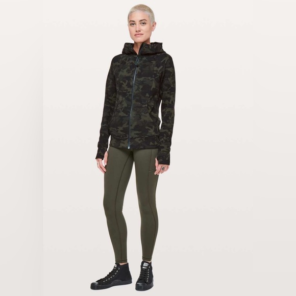 Lululemon Scuba Hoodie Light Cotton Fleece Incognito Camo Multi Gator Green 12 - Picture 6 of 16
